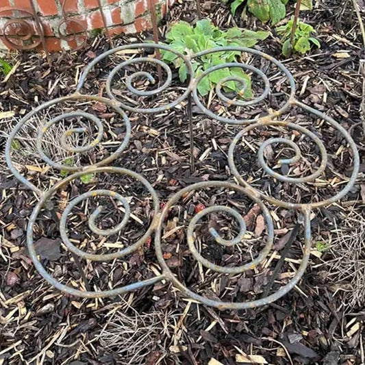 Plant Support,Decorative Metal Plant Support Ring, Heavy Duty Garden Plant Support Stake, Rustproof Flower Support Cage, Outdoor Plant Holder for Upright Growth and Protection (M)