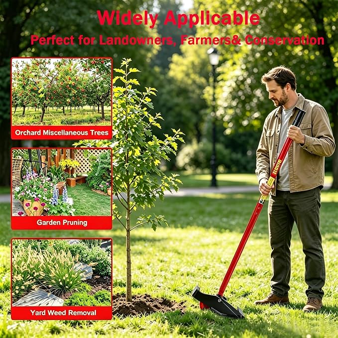 Large Size Sapling Puller Tool - Heavy Duty Tree Root Puller for ¼ to 2" Woody Stems | Fully Uproots Trees & Shrubs | Ergonomic Garden Tool for Landscaping, Farming, Forestry