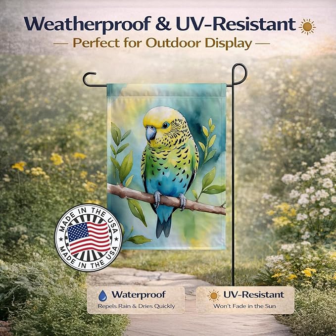 Caroline's Treasures Budgerigar Garden Flag Mailbox Flag Decorative Yard Flag Banner Outside Patio Artwork Yard Flower Beds, Garden Size, Multicolor