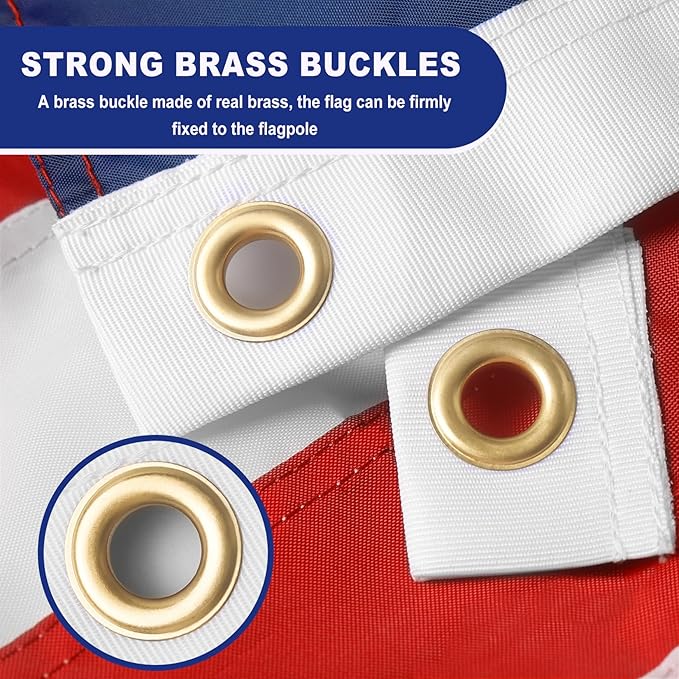 American Flag 3x5 Ft for Outside Heavy Duty, Embroidered Stars Sewn Stripes All Weather Waterproof UV Resistant USA Flag with Brass Grommets, Outdoor US Flag for Patio Yard Garden Commercial Use