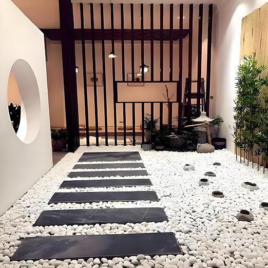 FANTIAN 10 lbs Large River Rocks for Landscaping, 2-3 Inch Polished White Pebbles for Plants, Decorative White Stones for Planters Vase Aquarium and Outdoor Garden Rocks