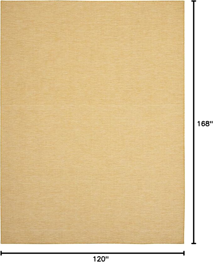 Nourison Home Positano Yellow 10' x 14' Area Rug - Easy Clean, Non Shedding, Bed Room, Living Room, Dining Room, Kitchen (10' x 14')