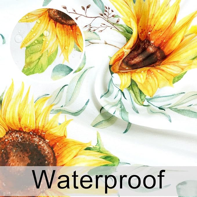 Outdoor Tablecloth with Umbrella Hole and Zipper, Rectangle Patio Table Covers for Spring/Summer, Machine Washable Outdoor Picnic Table Cloth (Sunflower, 60" × 102" Rectangular)