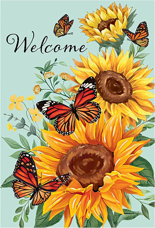 Evergreen Flag Fall Garden Flags Double Sided, Garden Flags for Outside Autumn Decorations for Home, Porch, Yard (Butterfly Glow, 28x44 inch)