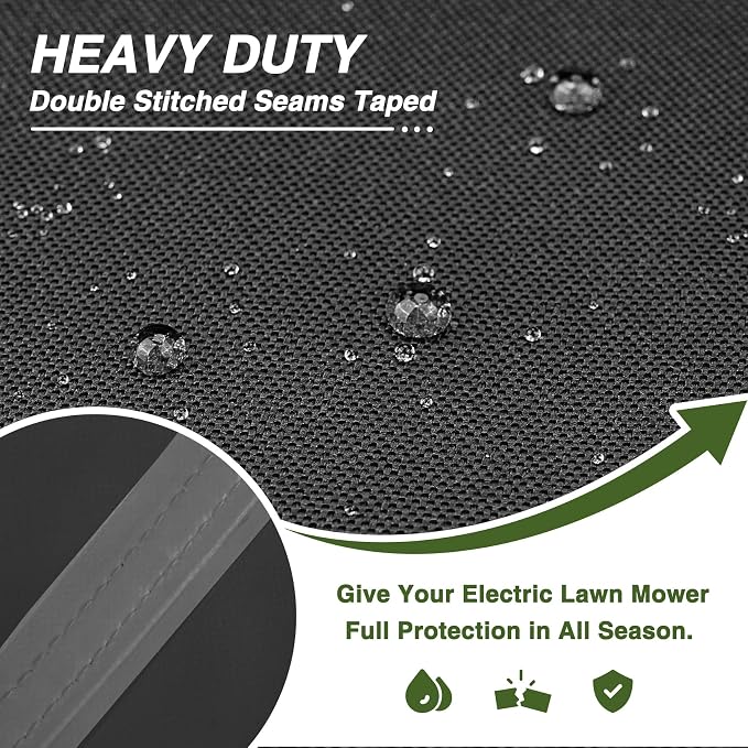Porch Shield Cordless Lawn Mower Cover – Waterproof Electric Lawnmower Cover fit for 20-21 inches Folding Walk Behind Mower 25" L x 19" D x 41" H, Black