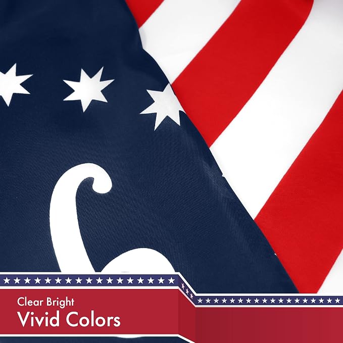 G128 Bennington 76 Flag | 3x5 Ft | LiteWeave Pro Series Printed 150D Polyester | Historical Flag, Indoor/Outdoor, Vibrant Colors, Brass Grommets, Thicker and More Durable Than 100D 75D Polyester