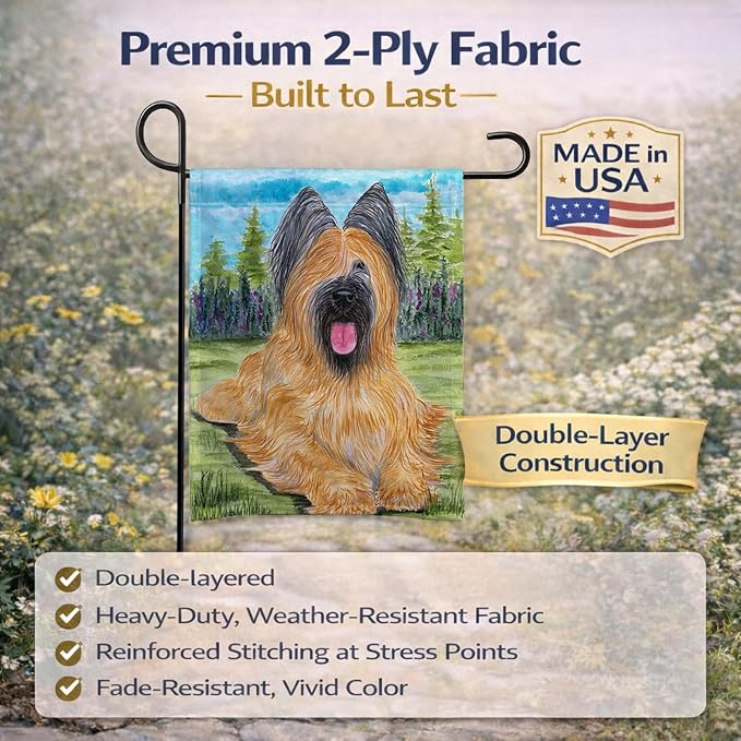 Caroline's Treasures SS8035GF Briard Garden Flag Mailbox Flag Decorative Yard Flag Banner Outside Patio Artwork Yard Flower Beds, Garden Size, Multicolor