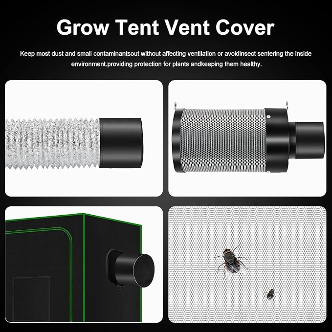 Air Filtration Kit 6", Built-in 14cm Fan Low Nois Carbon Filter with 12-Speed Controller, 8' Ducting, Cooling & Ventilation System for Grow Tents, Indoor Gardening, Hydroponics 6“x13.4"