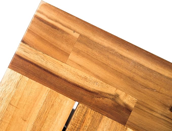 Christopher Knight Home Catriona Outdoor Dining Benches - Acacia Wood - Teak/Rustic Metal (Set of 2)