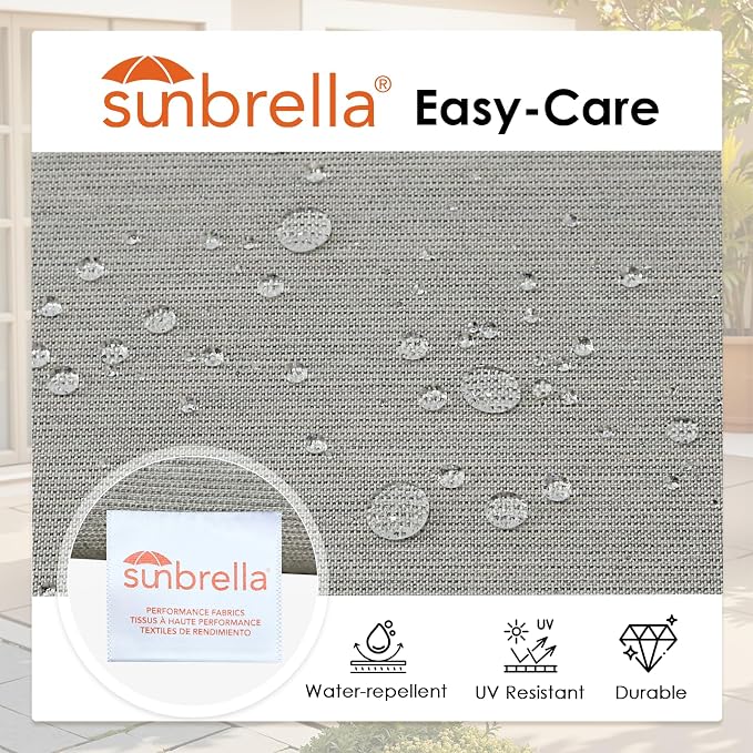 Sunbrella Outdoor High Back Chair Cushion, 2 Pack 44x21 inches Patio Chair Cushions Water Repellent Rocking Cushions Indoor Furniture Seat Pad, Specrtum Pebble