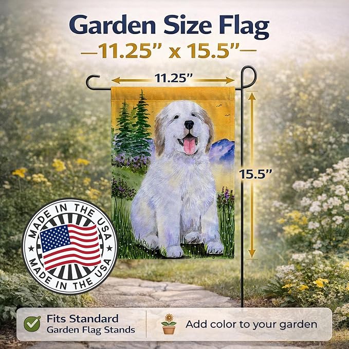 Caroline's Treasures SS8469GF Great Pyrenees Garden Flag Mailbox Flag Decorative Yard Flag Banner Outside Patio Artwork Yard Flower Beds, Garden Size, Multicolor