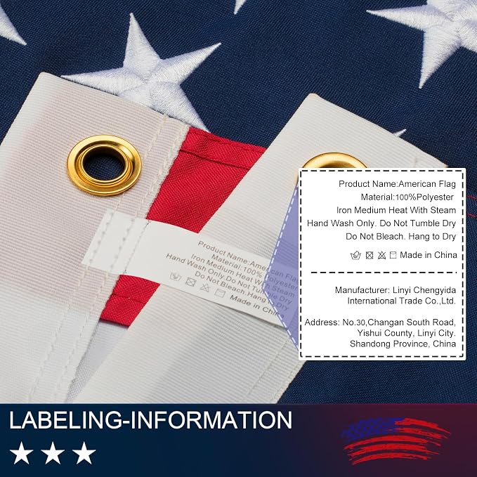American Flag 8x12 FT for Outside - TearProof & Fade-Resistant USA Flag | UV & Weather-Resistant Spun Polyester US Flag with Embroidered Stars & Brass Grommets, Perfect for High Winds & 4th of July