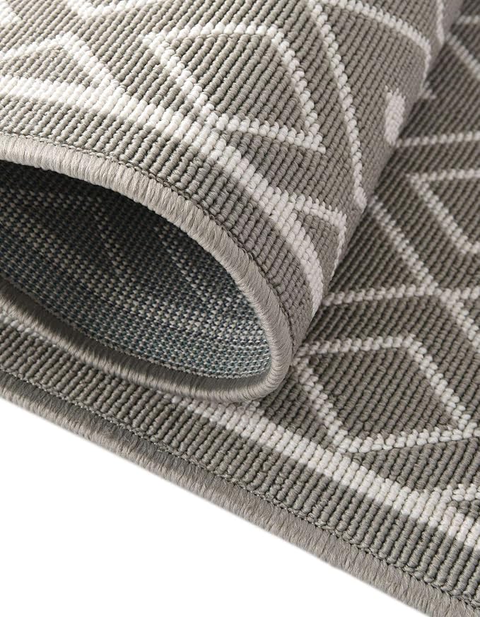Unique Loom Outdoor Trellis Collection Area Rug - Kafes (4' 1" x 6' 1" Rectangle, Gray/ Ivory)