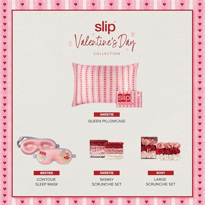 SLIP Skinny Scrunchies: Anti-Crease, Anti-Breakage Slipsilk™ Design Protects Delicate Hair | Includes 6 Pure Silk Scrunchies: Limited Edition Sweetie