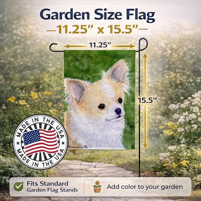 Caroline's Treasures SS8788GF Chihuahua Garden Flag Mailbox Flag Decorative Yard Flag Banner Outside Patio Artwork Yard Flower Beds, Garden Size, Multicolor