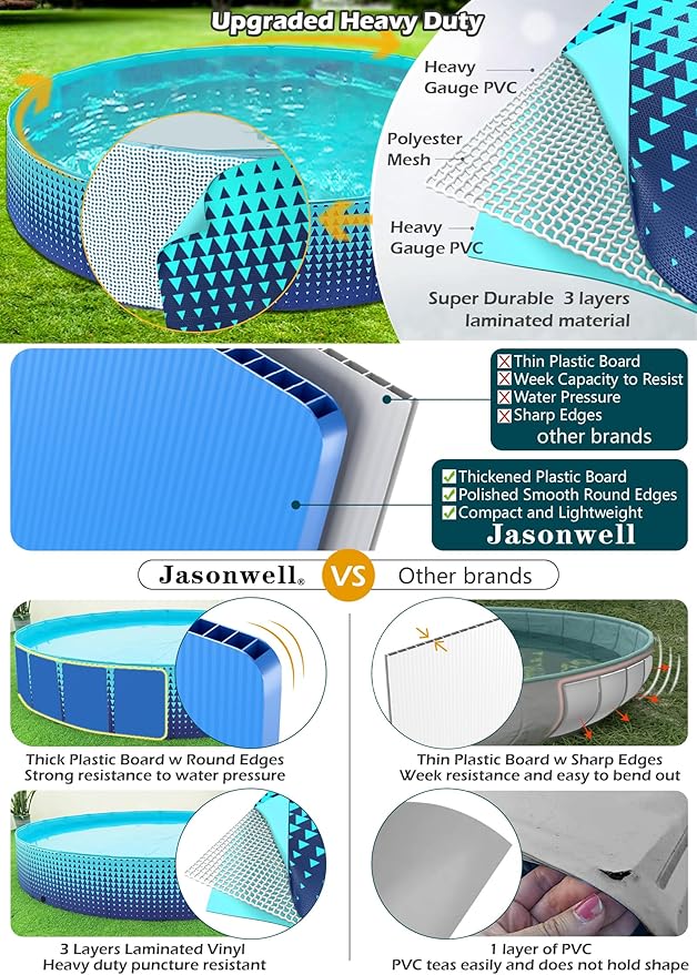 Jasonwell Kiddie Baby Pool with Canopy - Foldable Infant Toddler Kids Pool with Shade Baby Beach Essentials Tent Swimming Wading Pools for Toddlers 1-3 + Kids Dogs Ball Pit Backyard Water Play G, 40"