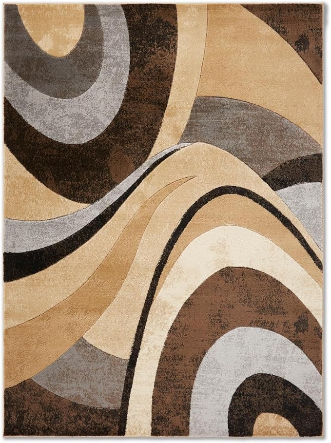 Home Dynamix Tribeca Slade Modern Area Rug ,Abstract Brown/Gray 5'2"x7'2" (TRIBECA 2N)