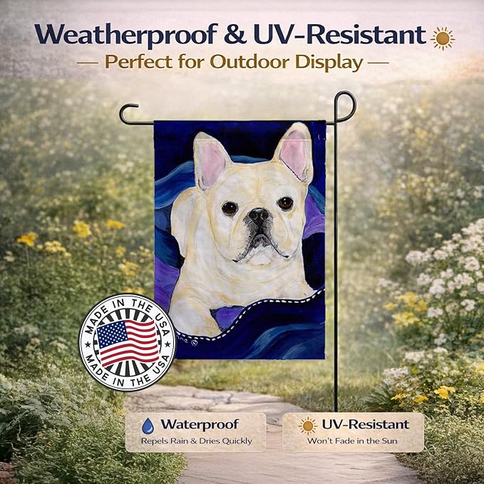 Caroline's Treasures SS8126GF French Bulldog Garden Flag Mailbox Flag Decorative Yard Flag Banner Outside Patio Artwork Yard Flower Beds, Garden Size, Multicolor