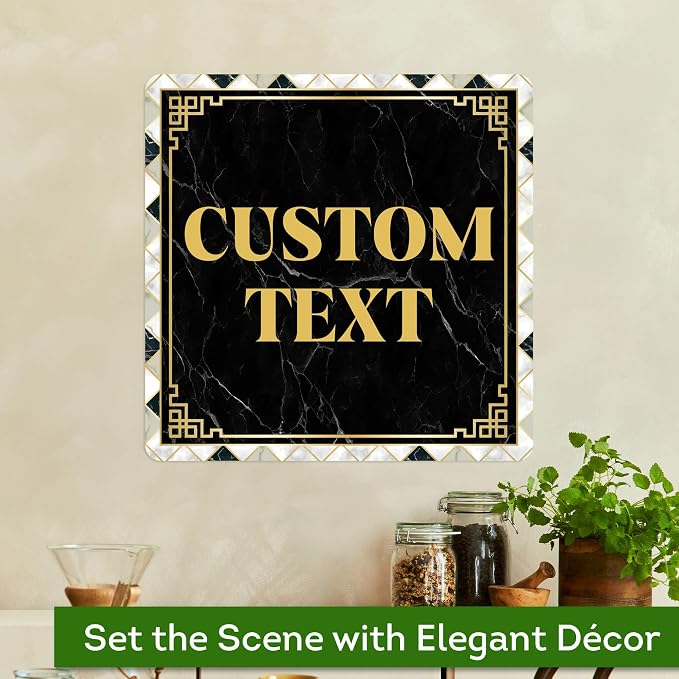 Custom Sign, Custom Street Sign, 11 Font Colors, 13 Font Styles, 4 Hole Options, 22 Sizes, 18x18 Inches, Rust Free DiBound, Fade Resistant, Made in USA by My Sign Center (Marble Tile)