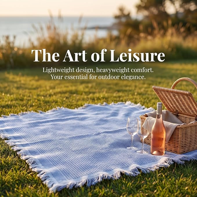 70"x 70" Picnic Blanket Extra Large,Layer Outdoor Blanket for 5 to 7 Adults,Camping Grass Lawn Park Accessories Cute Couple Gifts Ideas Wedding Registry for Park, Beach (Gray)