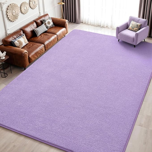 Keeko 4x6 Area Rugs for Living Room,Soft Washable Memory Foam Bedroom Rug | Indoor Throw Rug Low Pile Minimalist Non Slip Carpet for Kids Nursery Classroom Dorm Room Home Decor Purple