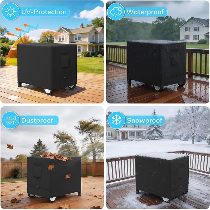Outdoor Prep Table Cover, Waterproof Outdoor Dining Cart Cover, Heavy Duty Oxford Fabric for Outdoor Storage Cabinet and Utility Cart, 46"L×25"D×39"H, Black