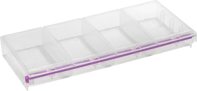 Craft Mates Bead Organizer, 4 Locking Compartments, Plastic Storage (2XL) | Clear Plastic Storage for Buttons, Pins, Jewelry, Diamond Art & Craft Supplies, Large Portable Organizer for Crafters