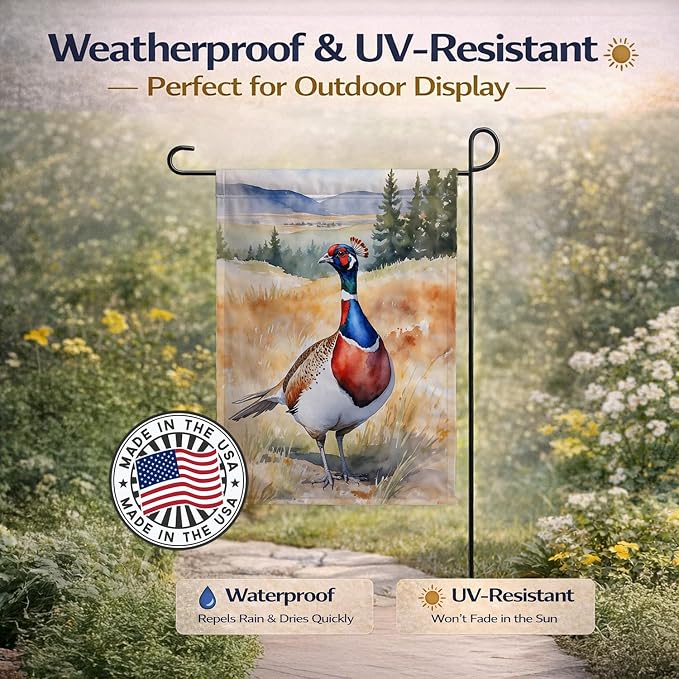 Caroline's Treasures South Dakota Ringnecked Pheasant Garden Flag Mailbox Flag Decorative Yard Flag Banner Outside Patio Artwork Yard Flower Beds, Garden Size, Multicolor