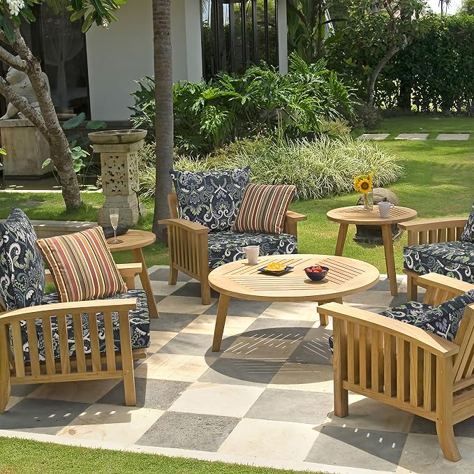 Favoyard Outdoor Deep Seat Patio Cushions Set, 19 x 19 Inch Rainproof & 3-Year Fade Resistant Patio Furniture Cushion, Removable Bottom & Back Cushion with Ties for Yard, Garden, Green Floral