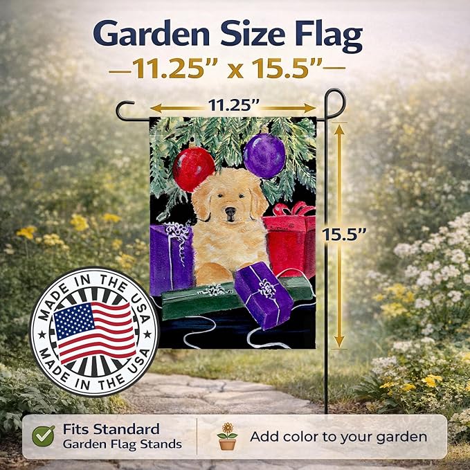 Caroline's Treasures SS8581GF Golden Retriever Garden Flag Mailbox Flag Decorative Yard Flag Banner Outside Patio Artwork Yard Flower Beds, Garden Size, Multicolor