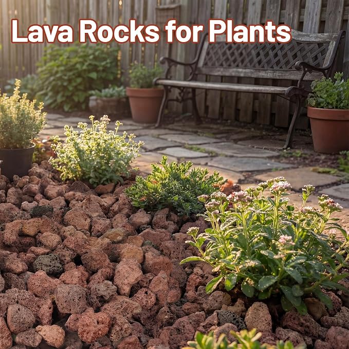 20 Pounds Red Lava Rocks for Fire Pits, Fireplaces, Perfect for Gas Log Sets, Gas Grills, Landscape Design, 0.8-1.2 Inch, Suitable for Both Indoor and Outdoor Applications