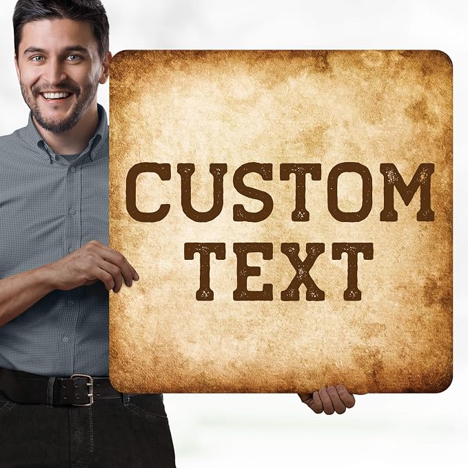 Custom Sign, Custom Street Sign, 11 Font Colors, 13 Font Styles, 4 Hole Options, 22 Sizes, 24x24 Inches, Rust Free DiBound, Fade Resistant, Made in USA by My Sign Center (Vintage)