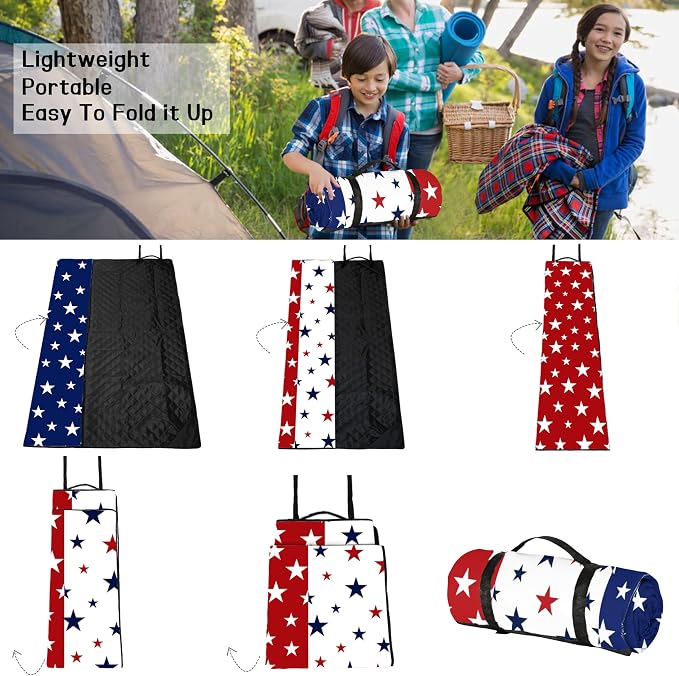 Picnic Blankets Beach Blanket 80" X 80" Extra Large Waterproof Camping Blankets Portable Outdoor Mat 3-Layer Blanket for Beach, Hiking, Park, Music Festival, Grass Lawn,Travel