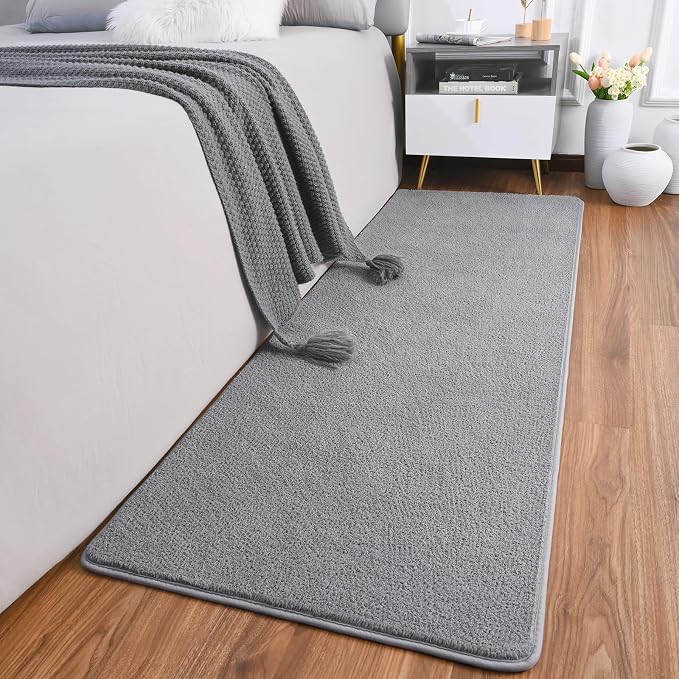 AROGAN 2x6 Runner Rug for Hallway, Long Runner Rugs Non Slip, Grey | Soft Washable Memory Foam Carpet for Bedroom, Non Slip Backing Runners Rug for Hallways, Kitchen, Bathroom, Entryway Home