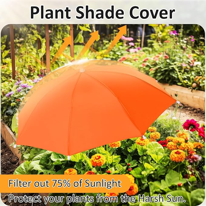 Plant Umbrellas for Outdoor Plants, Large Garden Plant Umbrella Shade Upgraded Adjustable Angle Height for Potted Plants Garden Beds