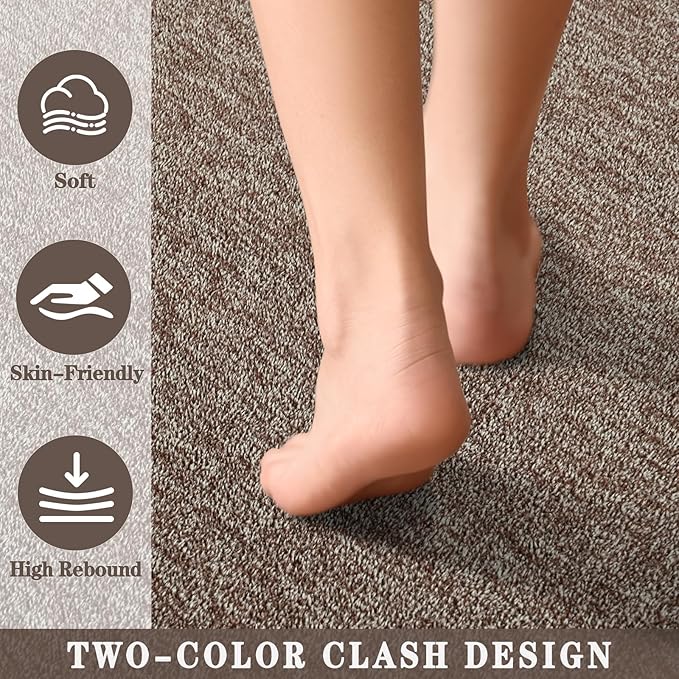 5x7 Brown Area Rug | Washable Memory Foam, Low Pile Non Slip Indoor Carpet for Living Room Bedroom Office Classroom College Dorm Room Home Decor