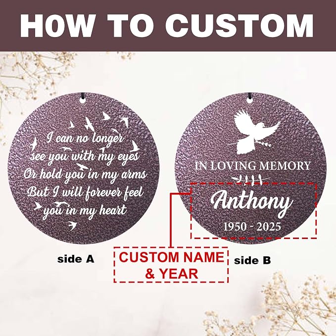 ASTARIN Large Engraving Wind Chime Memorial, Personalized Windchimes in Memory of a Loved One, Loss of Mother Lover Sympathy Gifts, Remembrance Gift for Loss Wife Husband(Produced in Texas)