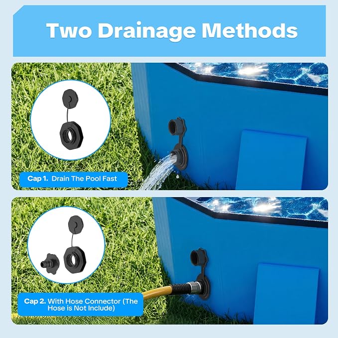 Raxurt Foldable Dog Pool, 82'' Extra Large Dog Pool for Large Dogs with Non-Slip & Reinforced Support Boards, Portable Pet Bath Tub for Outdoor Backyard Use
