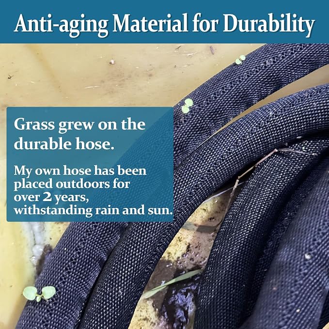 Garden Hose 25 ft, Made of TPE (BetterThan PVC/Hybrid Polymer), Lightweight yet Durable Water Hose with Ergonomic Grip, Drinking Water Safe Material, All-Weather, 3/4" GHT Fittings