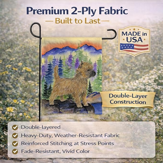 Caroline's Treasures SS8255GF Cairn Terrier Garden Flag Mailbox Flag Decorative Yard Flag Banner Outside Patio Artwork Yard Flower Beds, Garden Size, Multicolor