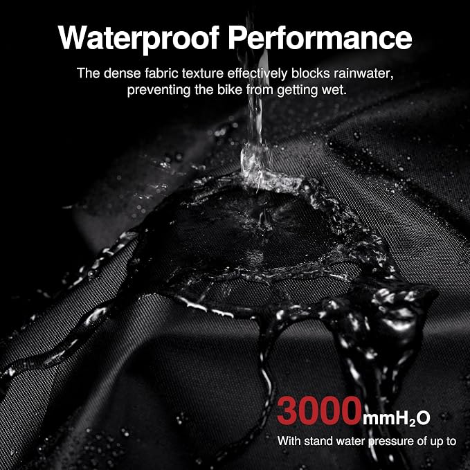 Puroma Bike Cover for 1/2/3 Bikes, 210D Waterproof Outdoor Storage Bicycle Covers Rain Sun UV Dust Wind Proof with Lock Hole for Mountain Road Electric Bike