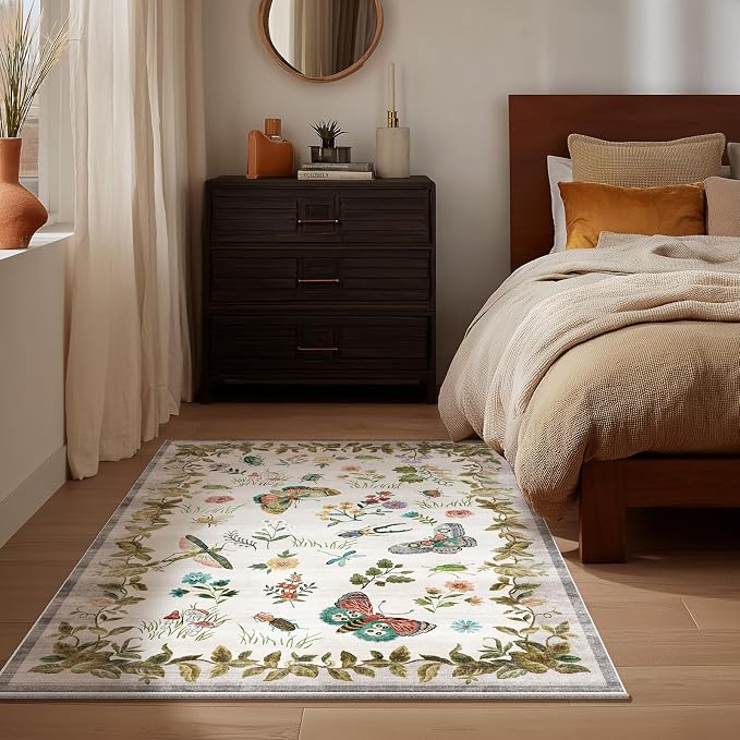 2x3 Washable Throw Rugs for Entryway: Door Mat Indoor Entrance Small Rug Non-Slip Low Pile Soft Kitchen Rug for Front Door Indoor Entrance Entry Bedside Kids Room