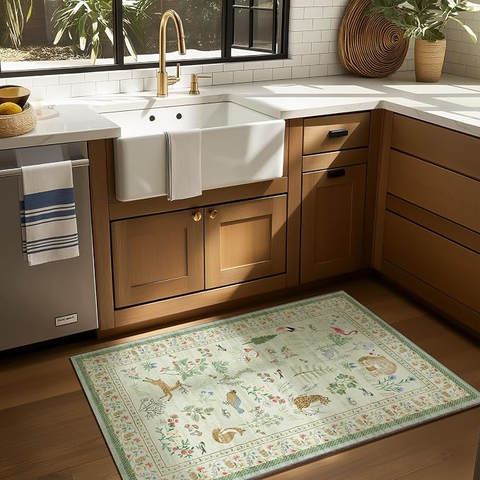 Washable Door Mat Indoor Entrance: 2x3 Entryway Rugs Small Area Rug Non-Slip Low Pile Soft Kitchen Rug for Front Door Indoor Entrance Entry Bedside Kids Room