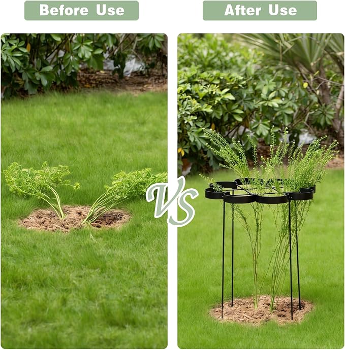 25" Peony Cages and Supports - Elegant Black Modern Flower Support Stakes for Peonies & Dahlias - Designed for Stability & Growth - Perfect for Gardens & Patios