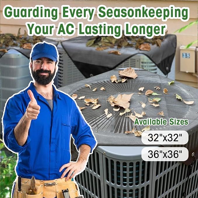 Air Conditioner Covers for Outside units, 36 x 36 Central Air conditioner Covers for Outside, Fits Most Central AC Units, Top Protection Defender Design（Mesh，36 x 36）