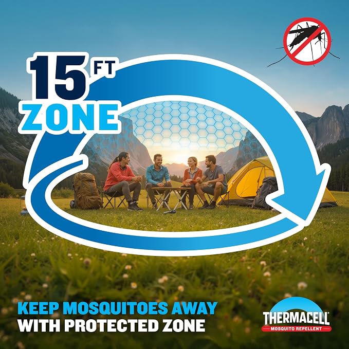 Thermacell Fuel-ZoneGuard Extreme Fuel Powered Mosquito Repeller with 15-Foot Zone of Scientifically Proven Outdoor Protection; Patio Shield; 12-Hr Refill; Hunting Bug Spray Alternative; Scent Free