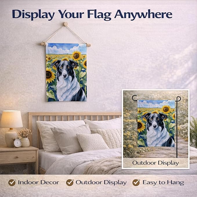 Caroline's Treasures DAC6034GF Borzoi in Sunflowers Garden Flag Mailbox Flag Decorative Yard Flag Banner Outside Patio Artwork Yard Flower Beds, Garden Size, Multicolor