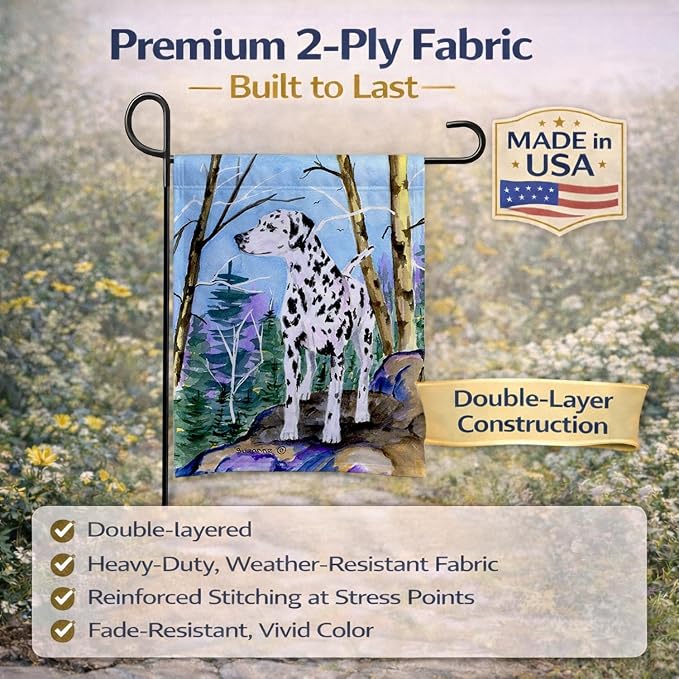 Caroline's Treasures SS8651GF Dalmatian Garden Flag Mailbox Flag Decorative Yard Flag Banner Outside Patio Artwork Yard Flower Beds, Garden Size, Multicolor