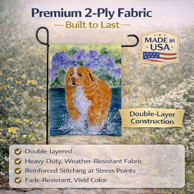 Caroline's Treasures SS8619GF Nova Scotia Duck Toller Garden Flag Mailbox Flag Decorative Yard Flag Banner Outside Patio Artwork Yard Flower Beds, Garden Size, Multicolor