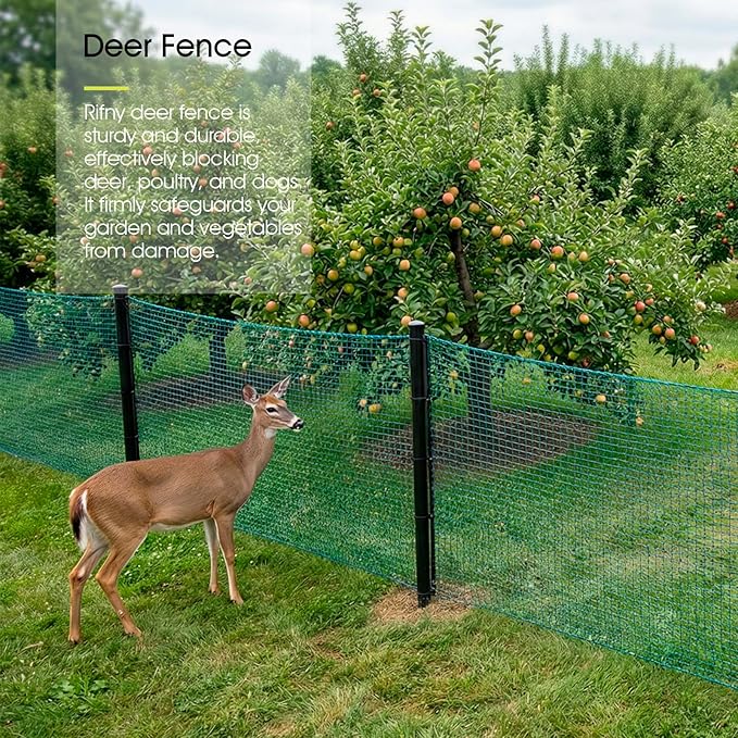 Bird Netting for Garden Protection, 7.5 x 65 FT Heavy Duty Garden Netting with Ties and Landscape Staples for Vegetable, Fruit Trees & Other Plants Against Birds Deer Squirrels and Poultry